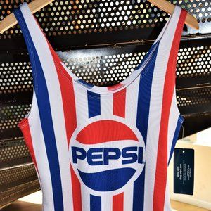 NEW! Pepsi Cola Tank Swimsuit Bathing Body Suit Womens LARGE